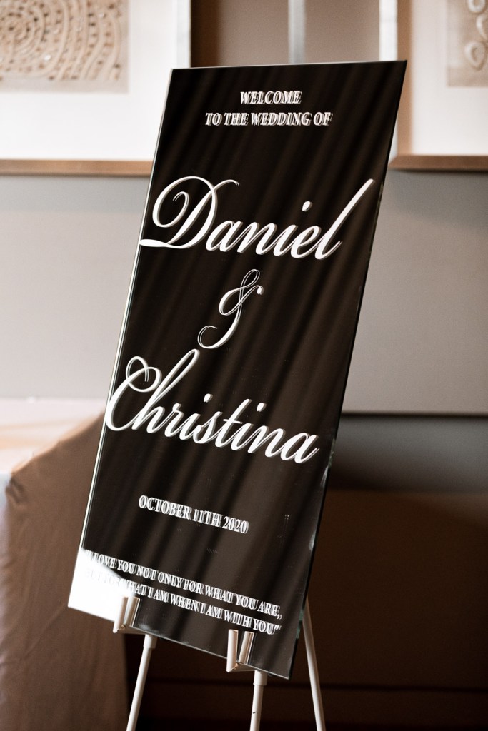 VIEW-BY-SYDNEY-PIER-ONE-WEDDING-PHOTOGRAPHER-ANELLOWEDDINGS-MIRROR-SIGNAGE