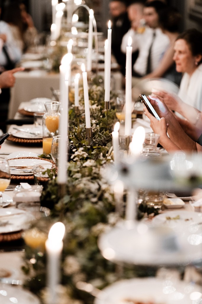 VIEW-BY-SYDNEY-PIER-ONE-WEDDING-PHOTOGRAPHER-ANELLOWEDDINGS-TABLE-FLORALS-CANDLE-DRIPS