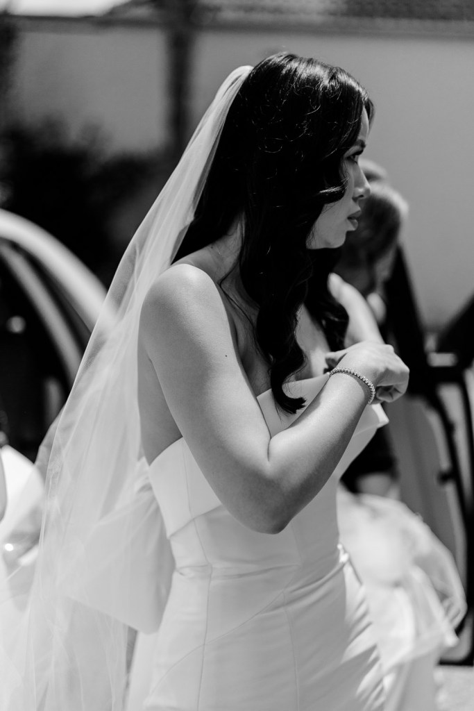 brides side of dress