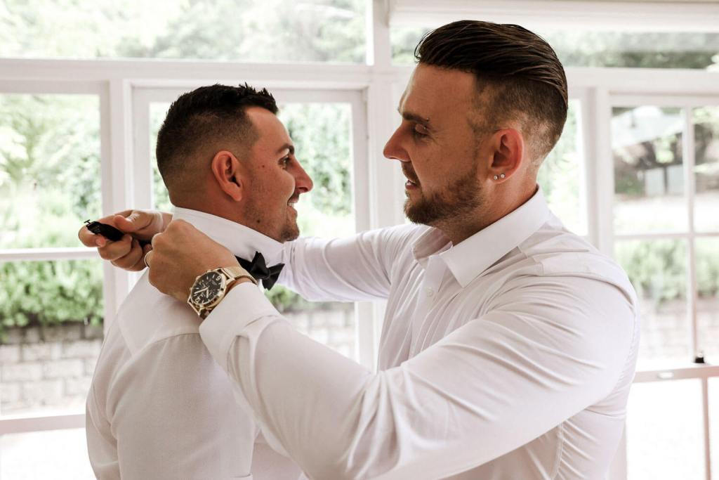 Groom getting ready for the wedding