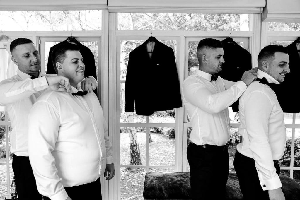 Groom getting ready for the wedding