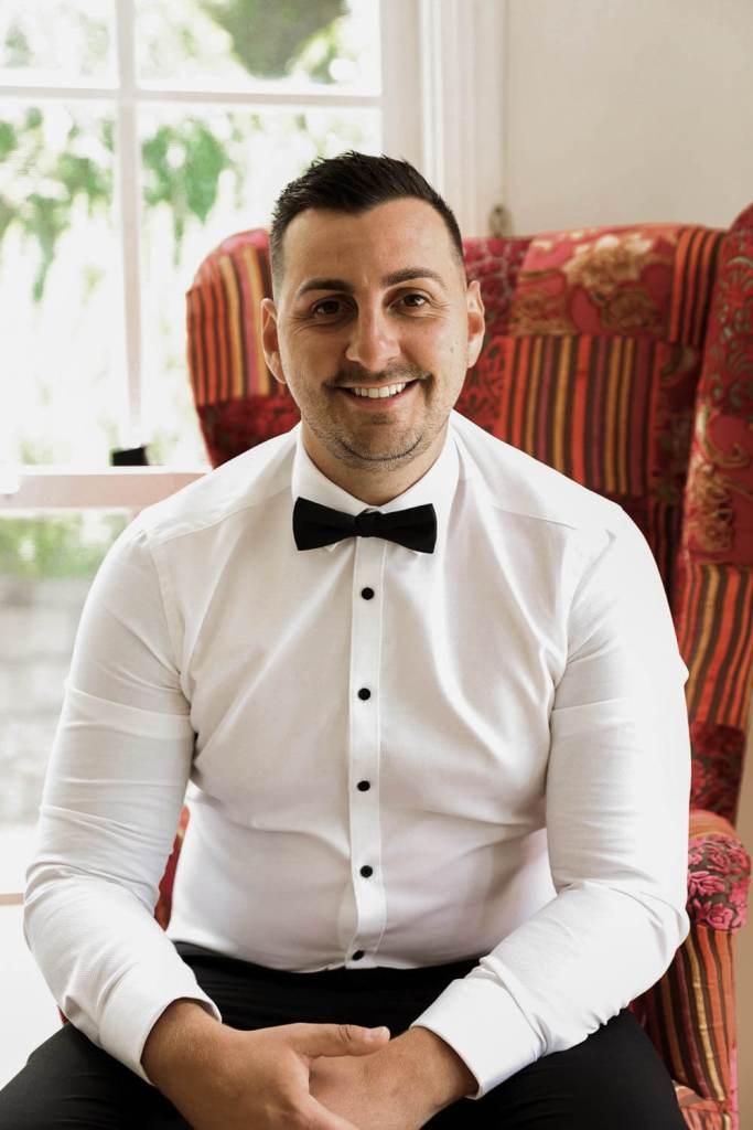 Groom getting ready for the wedding