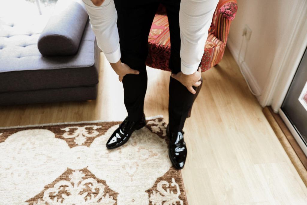 Groom getting ready for the wedding
