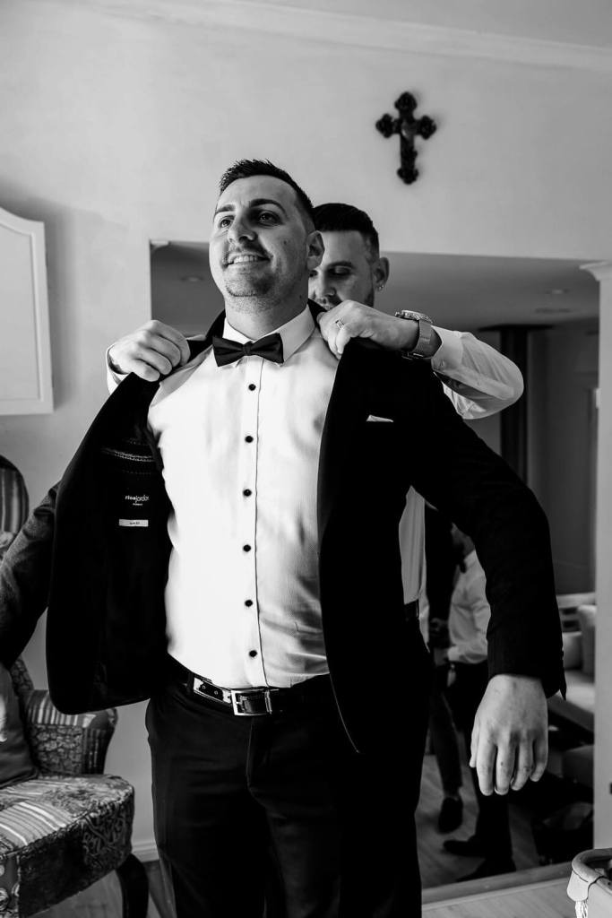 Groom getting ready for the wedding