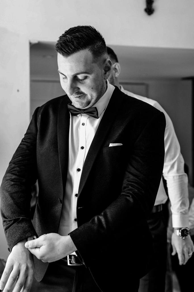 Groom getting ready for the wedding