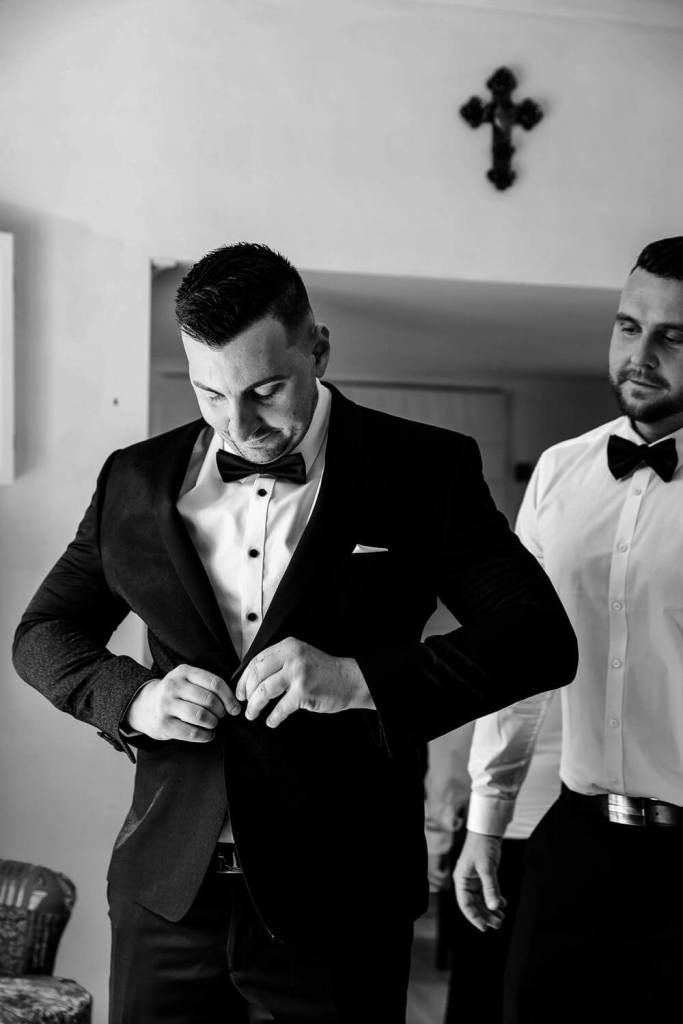 Groom getting ready for the wedding