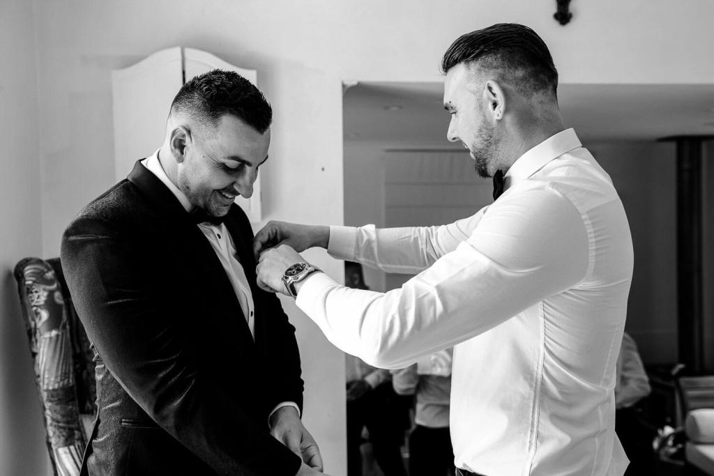 Groom getting ready for the wedding