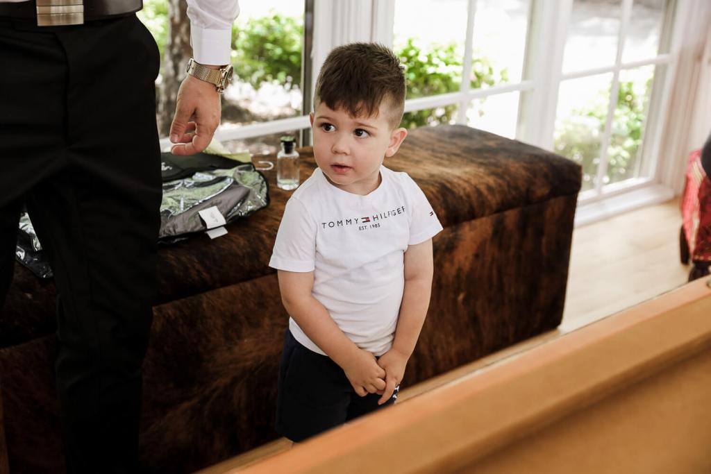 Young boy at grooms party