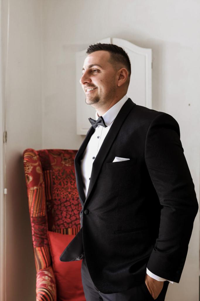 Groom getting ready for the wedding