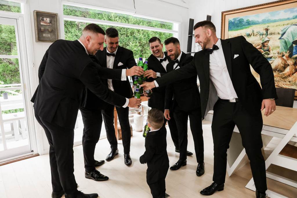 Young boy at grooms party