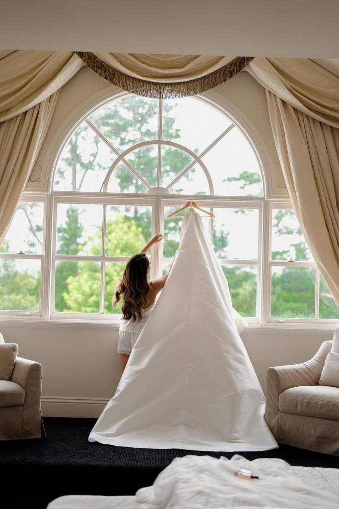 Bride in Yulia McCauley Wedding Dress