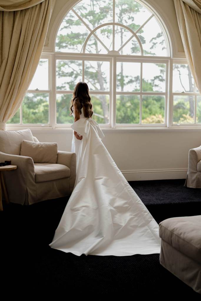 Bride in Yulia McCauley Wedding Dress
