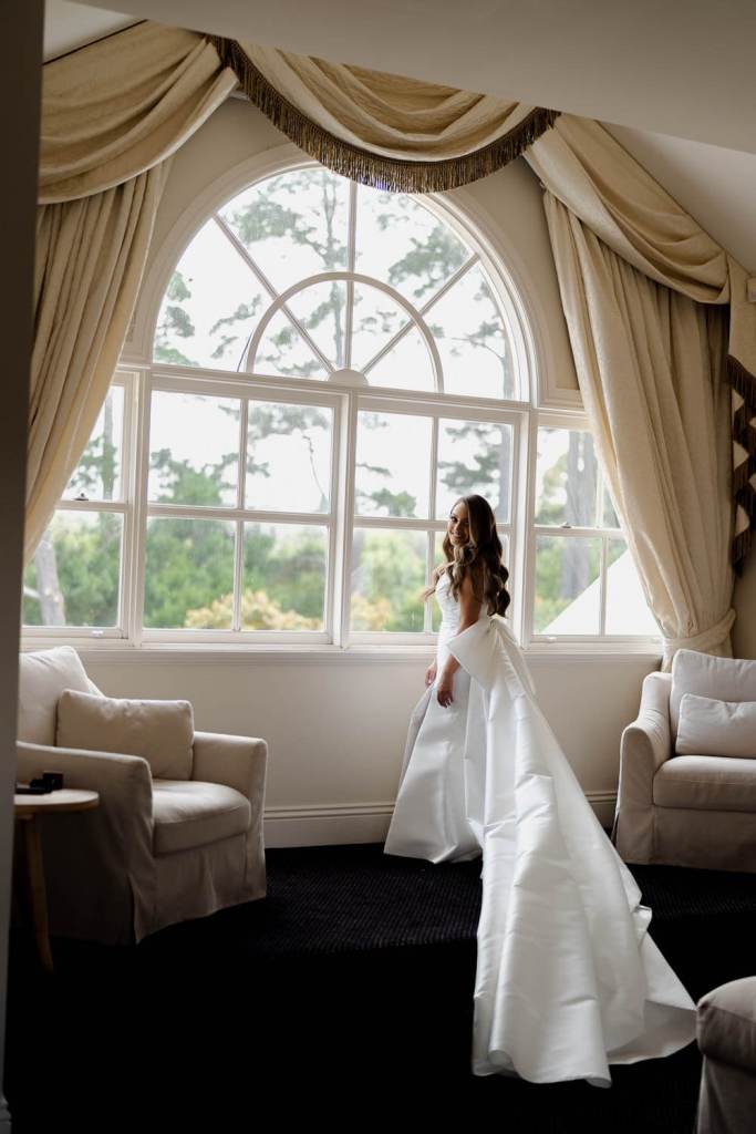 Bride in Yulia McCauley Wedding Dress