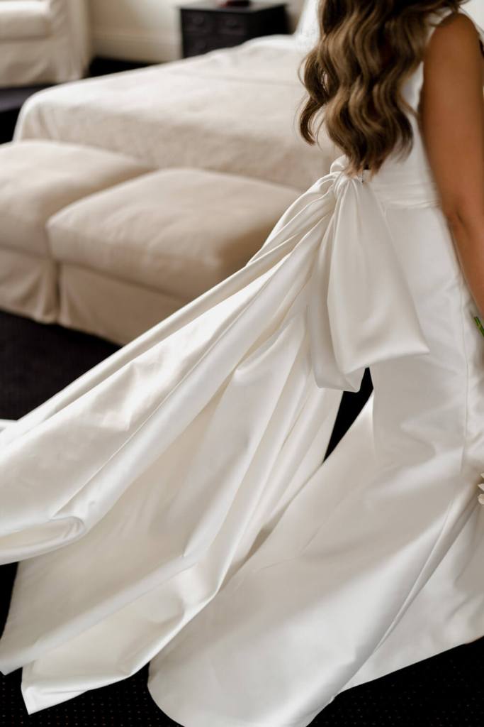 Hair of Bride in Yulia McCauley Wedding Dress