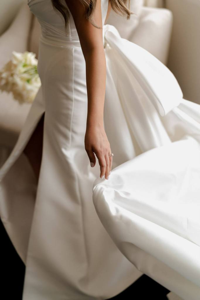 Bride in Yulia McCauley Wedding Dress