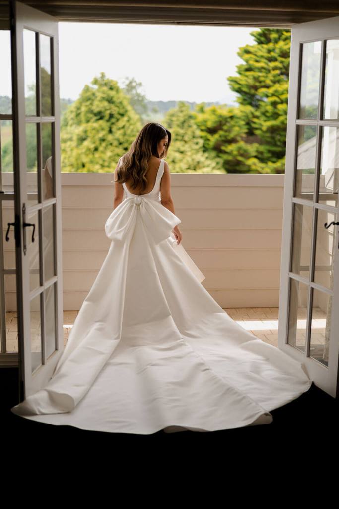 Bride in Yulia McCauley Wedding Dress