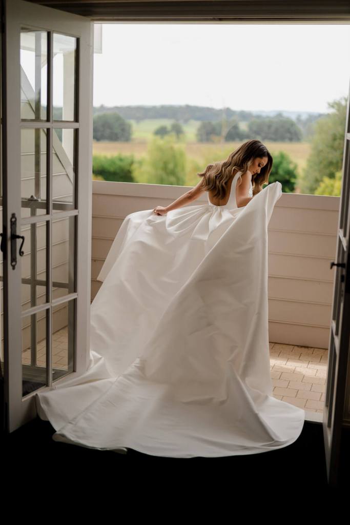 Bride in Yulia McCauley Wedding Dress