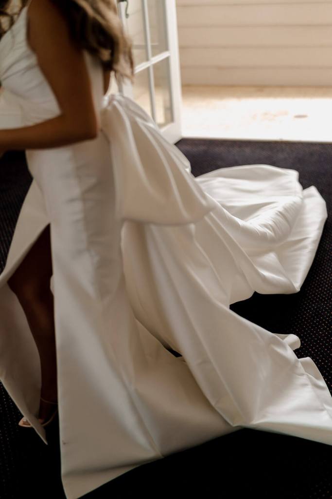 Bride in Yulia McCauley Wedding Dress