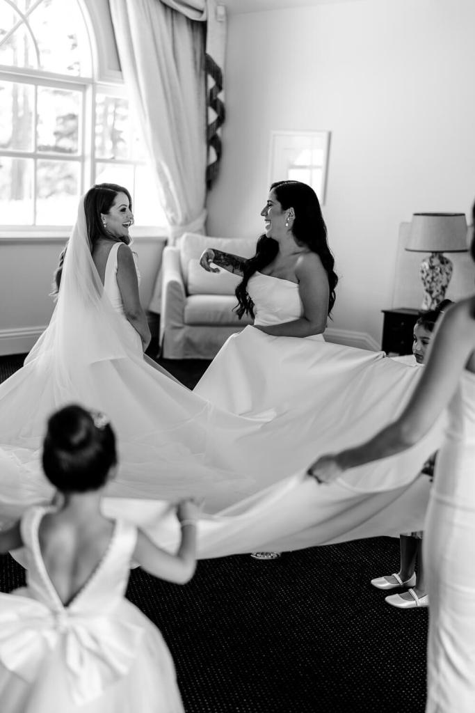 Bride in Yulia McCauley Wedding Dress