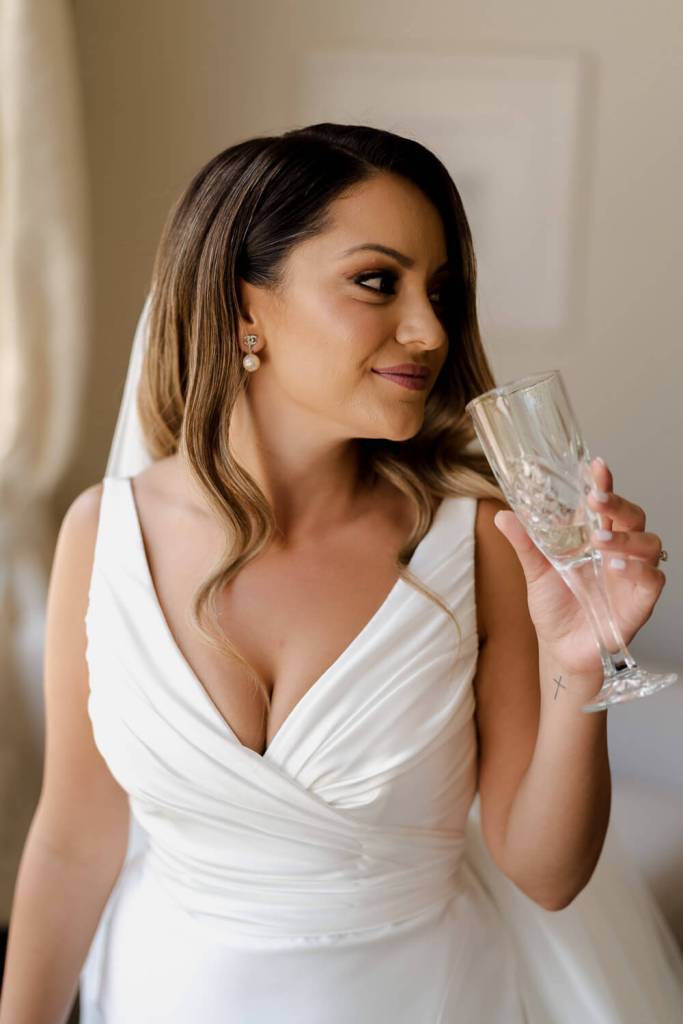 Bride in Yulia McCauley Wedding Dress