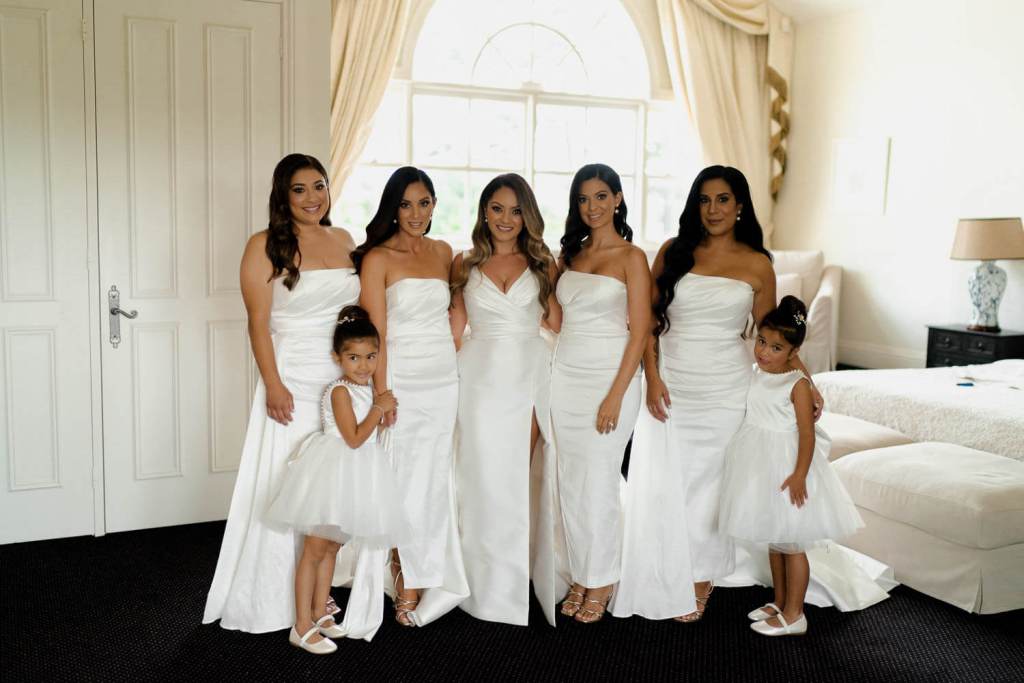 Bride with bridesmaid Elle Zeitoune