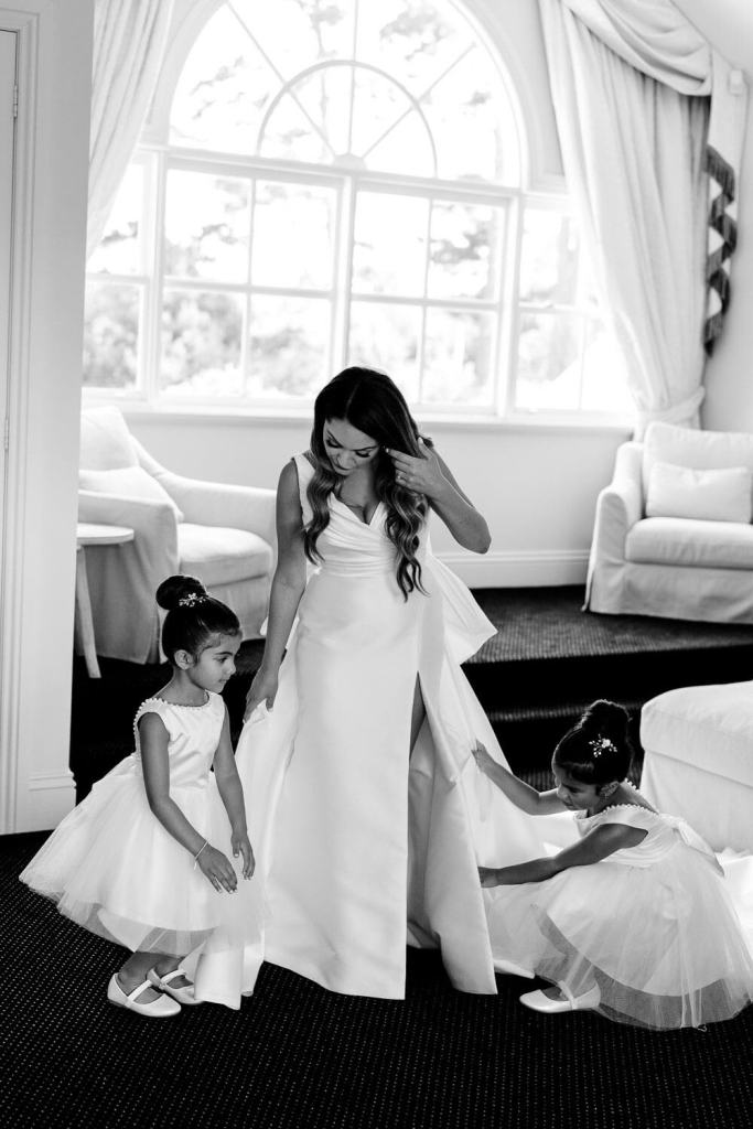 Bride with flower girls Elle Zeitoune