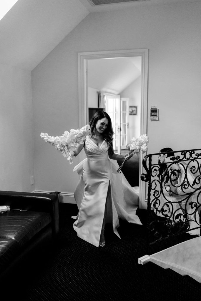 Bride in Yulia McCauley Wedding Dress