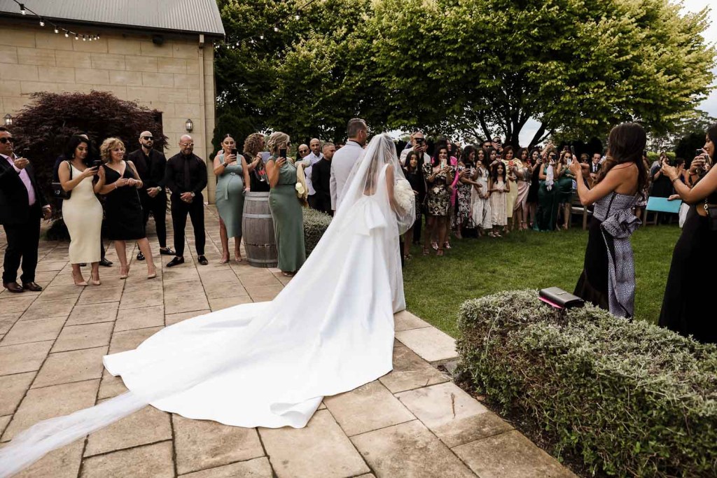 Bride walking down aisle