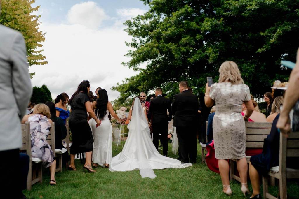 Bride and Groom standing