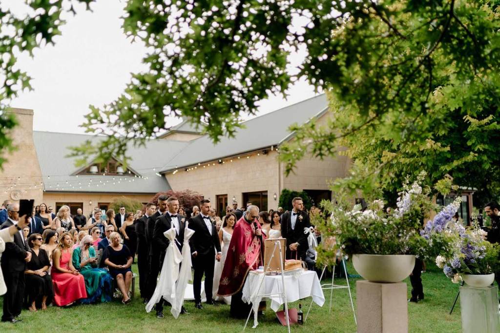 Guests at church ceremony
