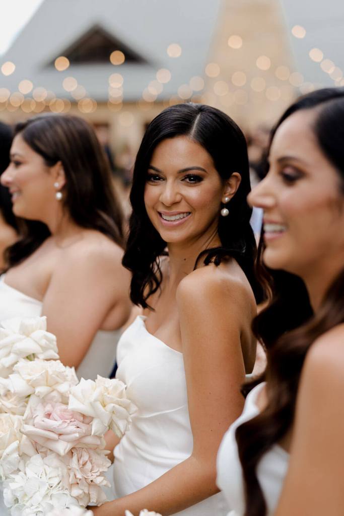 Bridesmaid smiling