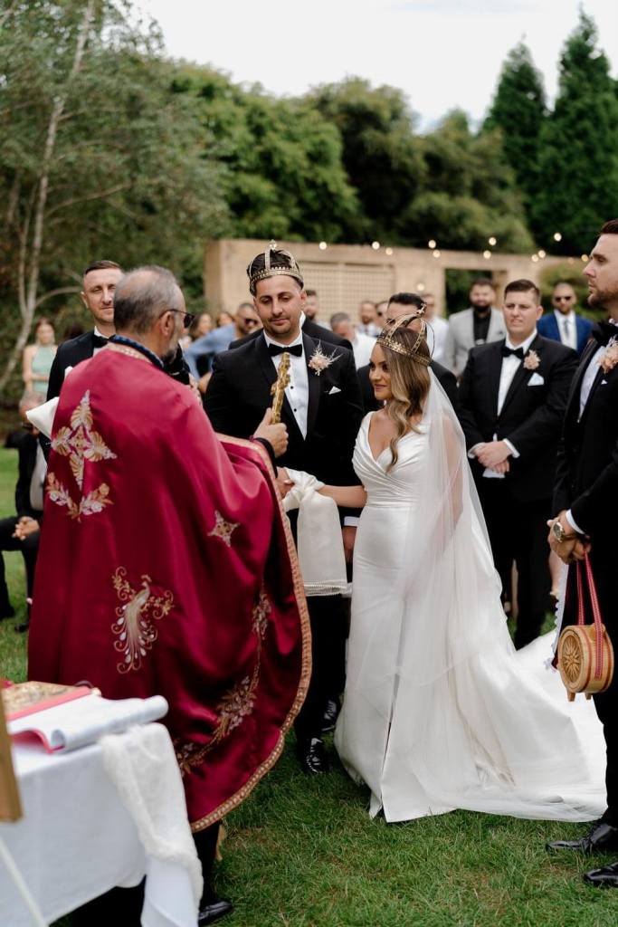 Bride and groom at ceremony