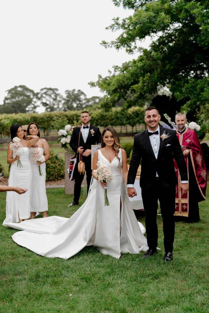 Bride and groom just married