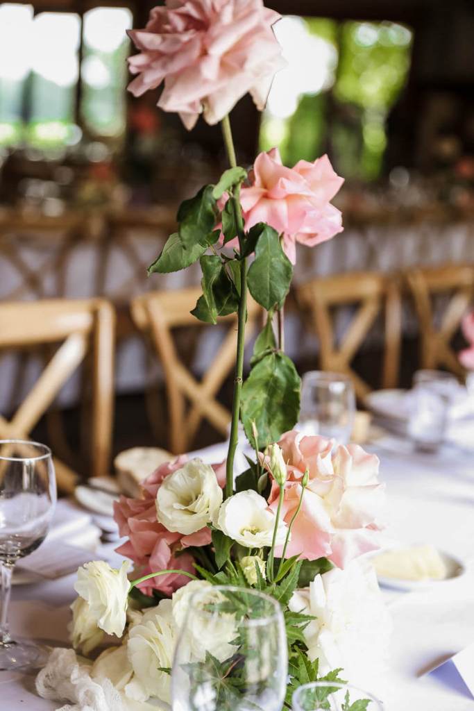 Floral arrangement on table by the Hunted Yard