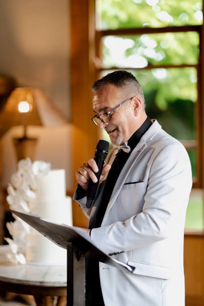Man giving wedding speech