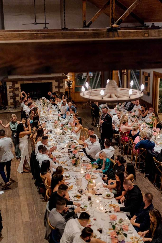 Aerial view of guests at Centennial Vineyards