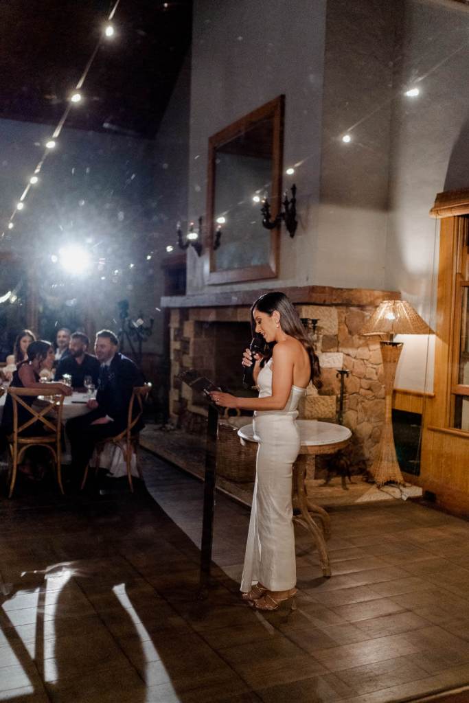 Maid of honour giving speech