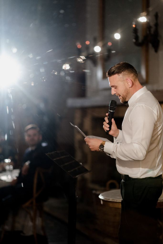 Best man giving speech