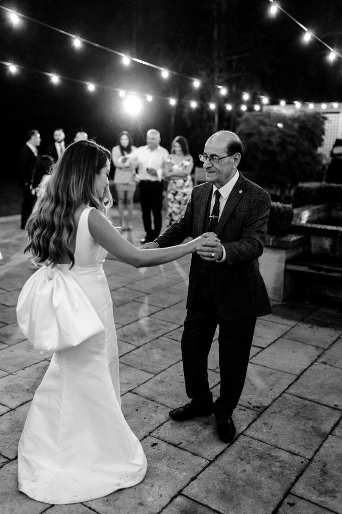 father daughter dance black and white