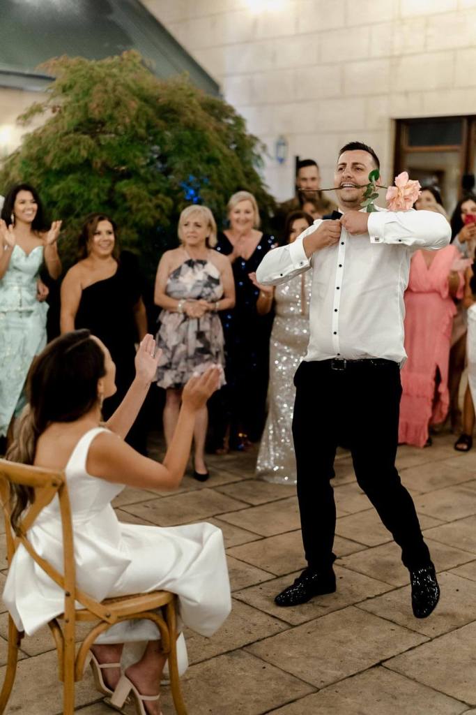 groom giving wife a dance