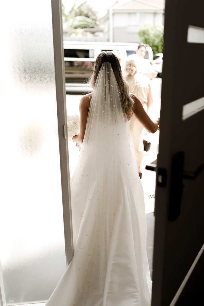 bride leaving house