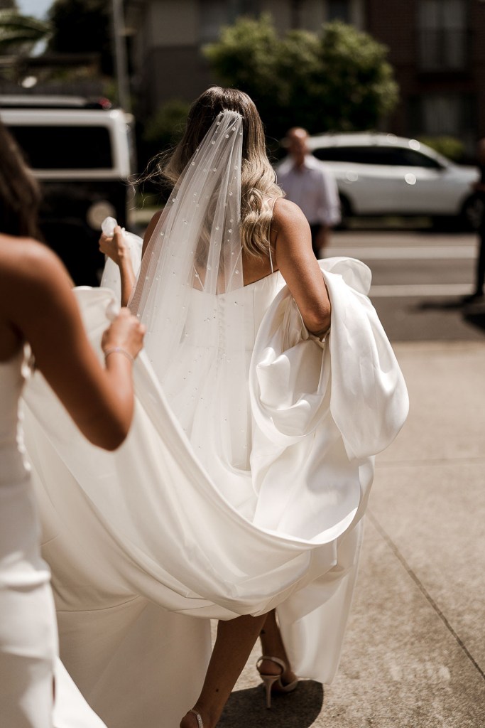 girl walking with dress