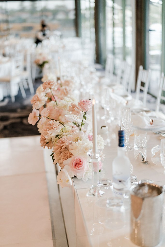 wedding floral on table
