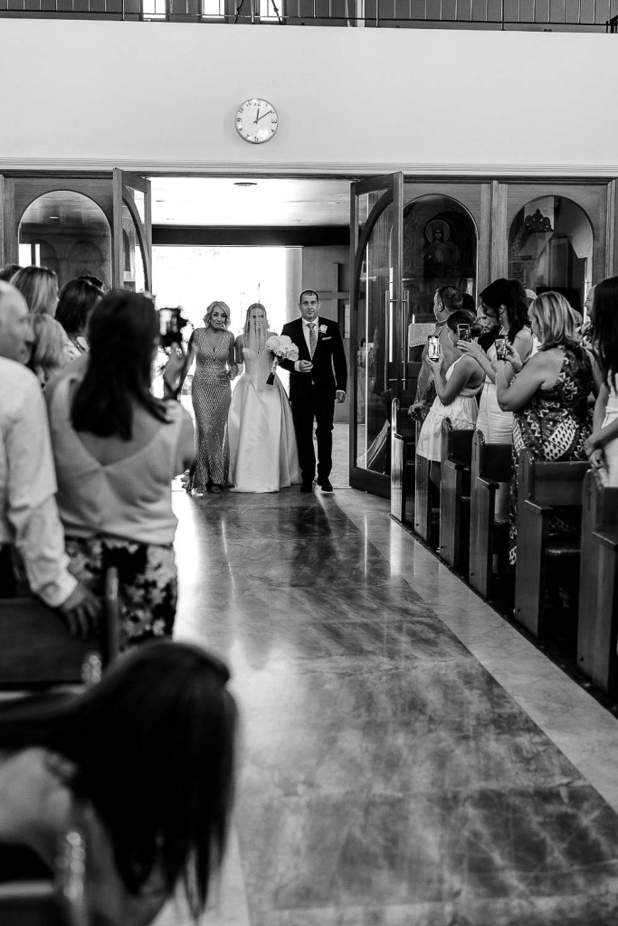 bride walking down alter